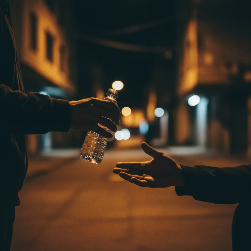 A quiet, anonymous act of kindness — help given without anyone knowing who gave it.